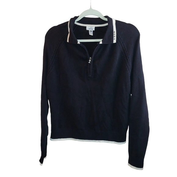 𝅺IZOD LONG SLEEVE ZIP FRONT MENS SWEATER- S - Picture 1 of 5